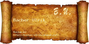 Bacher Ulrik névjegykártya